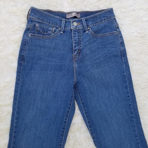 Flap Pocket Bootcut Jeans Levi's 512 Size 8 Slimming Stretch Denim Altered Hem - Picture 10 of 11
